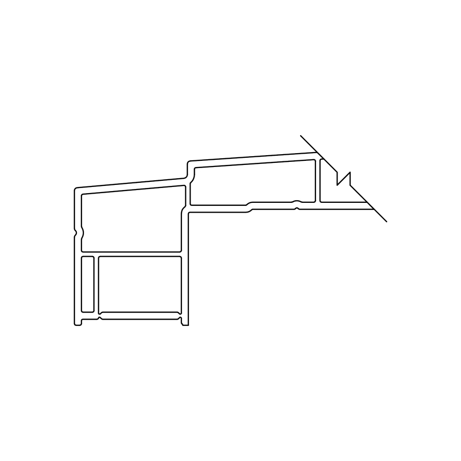 Choice of integrated exterior mouldings with a 5 5/8" frame for awning windows. 1 1/8" x 1 1/8" PVC brick model