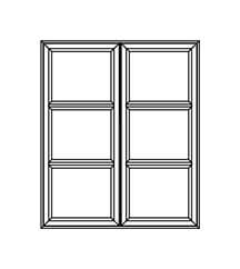 Illustration of grilles and two inches glued-in crossbars, colonial style, for your Vaillancourt PVC or hybrid awning windows