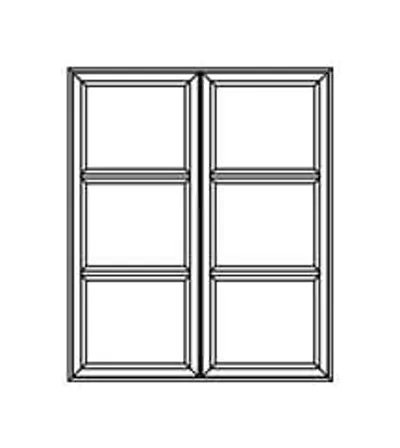 Illustration of grilles and two inches glued-in crossbars, colonial style, for your Vaillancourt PVC or hybrid awning windows