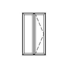 Type of configuration with two equal sections for the Vaillancourt PVC and hybrid casement window model