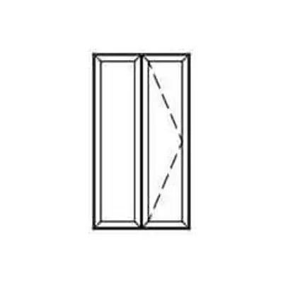 Type of configuration with two equal sections for the Vaillancourt PVC and hybrid casement window model