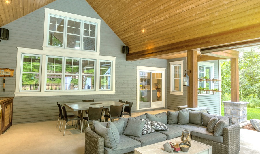 Tilting panels for easy cleaning