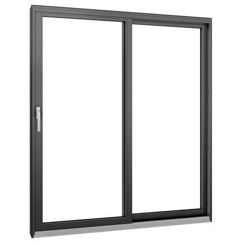 Loft lift & Slide patio door model in black PVC with 2 window panels from Vaillancourt Doors and Windows