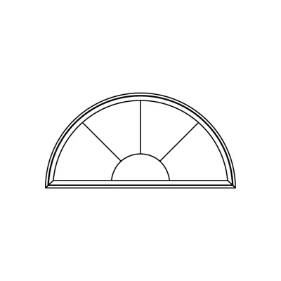 Illustration of grilles and two-inch crossbars in half-round shape for your Vaillancourt architectural windows