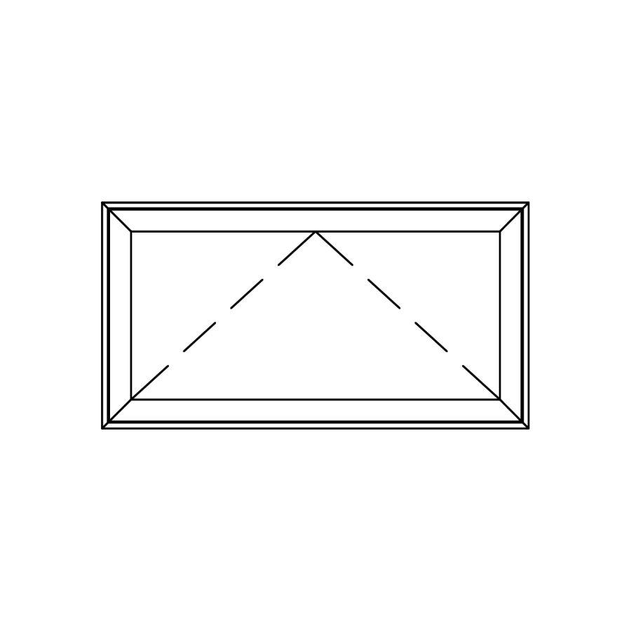 Illustration of a window configuration type with an equal section, for PVC and hybrid awning windows from Vaillancourt