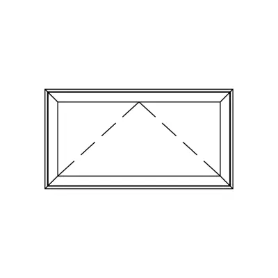 Illustration of a window configuration type with an equal section, for PVC and hybrid awning windows from Vaillancourt