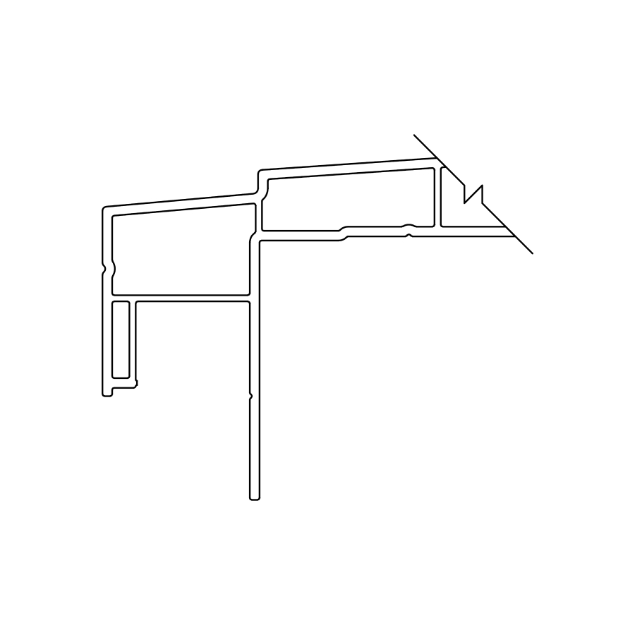 Choice of integrated exterior mouldings with a 5 5/8" frame for awning windows. 1 1/8" x 1 1/8" PVC bevelled model