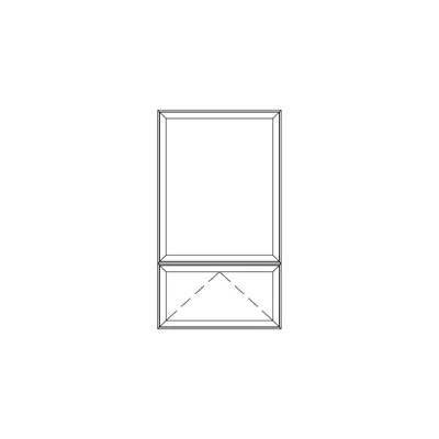 Illustration configuration of a PVC and aluminum hybrid awning window with one section combined from Vaillancourt