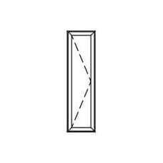 Illustration configuration of a PVC and aluminum hybrid casement window with one section from Vaillancourt