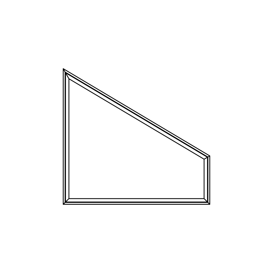 Illustration of the angular shape of grilles and crossbars for Vaillancourt’s PVC and hybrid aluminum architectural windows