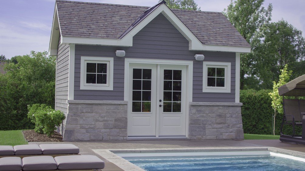 Porte‑jardin double en acier avec cadre et seuil